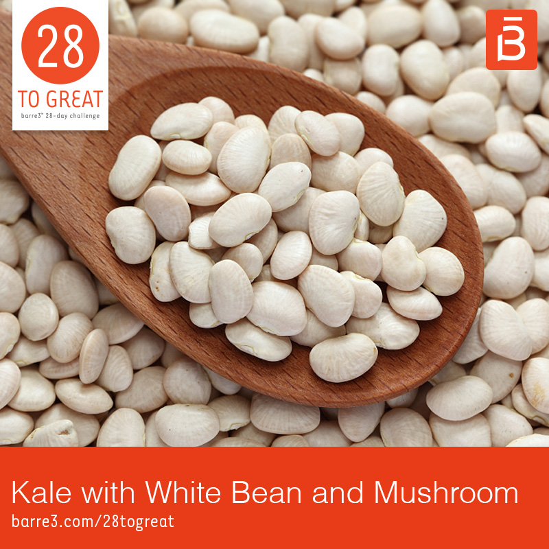 Kale with White Bean and Mushroom