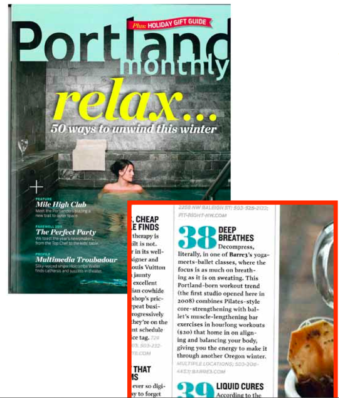 Portland Monthly Feature on barre3