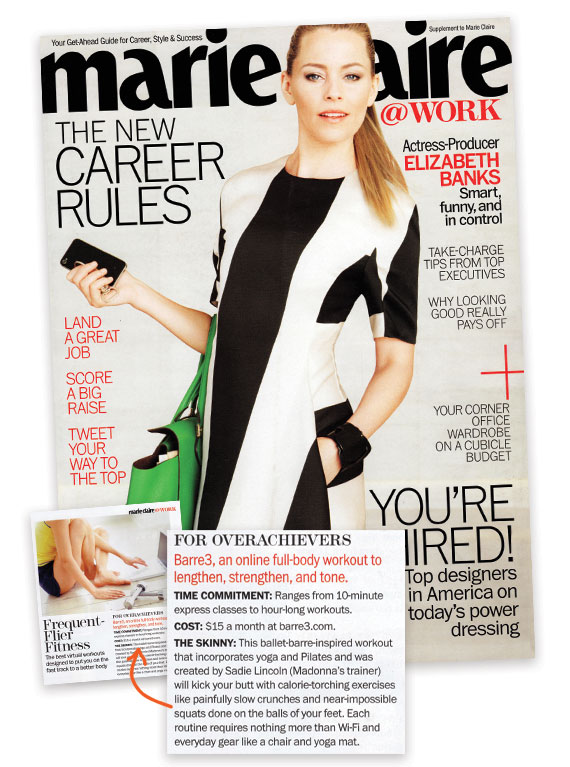 Marie Claire’s Spotlight on barre3