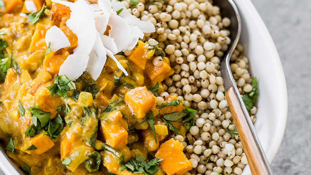 Sweet Potato, Chickpea, and Spinach Coconut Curry